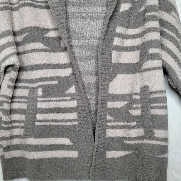 Barefoot Dreams Cozychic Geometric 3/4 Sleeve Oversized Open Cardigan Size Small - Picture 3 of 12
